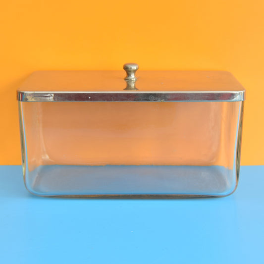 Vintage 1930s Chrome & Glass Storage Box