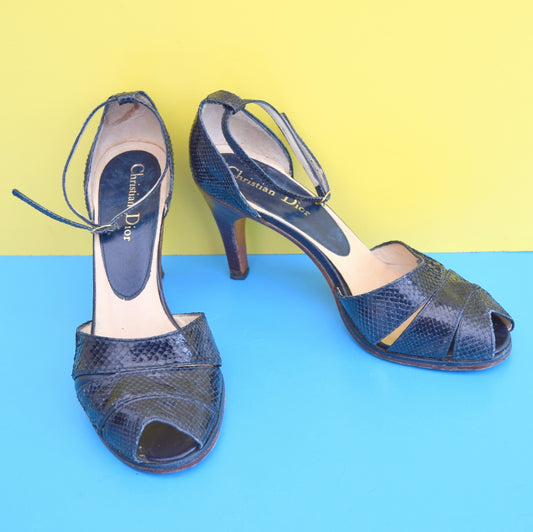 Vintage 1970s Christian Dior Snake Shoes - UK Size 4.5