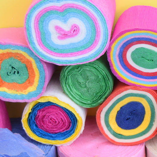 Vintage 1950s Pretty Crepe Paper Streamers - Various Colours .