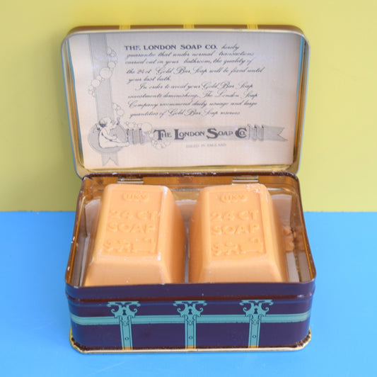 Vintage 1980s London Soap Co - Gold Bar Soap In Chest