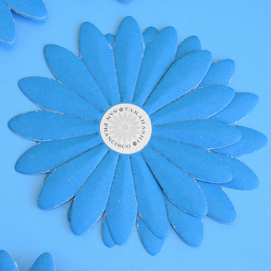 Vintage 1960s Takahashi Paper Flower Heads x5 - Blue/ Green / Pink by Vintage