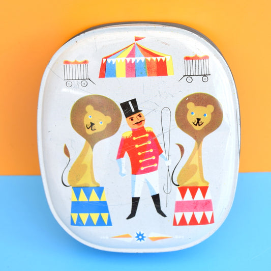 Vintage 1960s Sharps Toffee Tin - Circus Theme - Lions