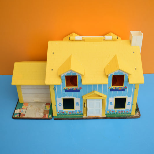 Vintage 1970s Fisher Price Yellow House & Figures by Pineapple Retro