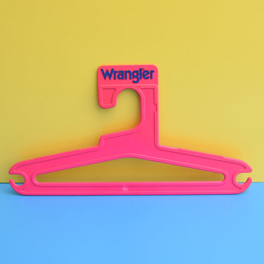 Vintage 1980s Plastic Clothes Hangers - Wrangler - Pink x5