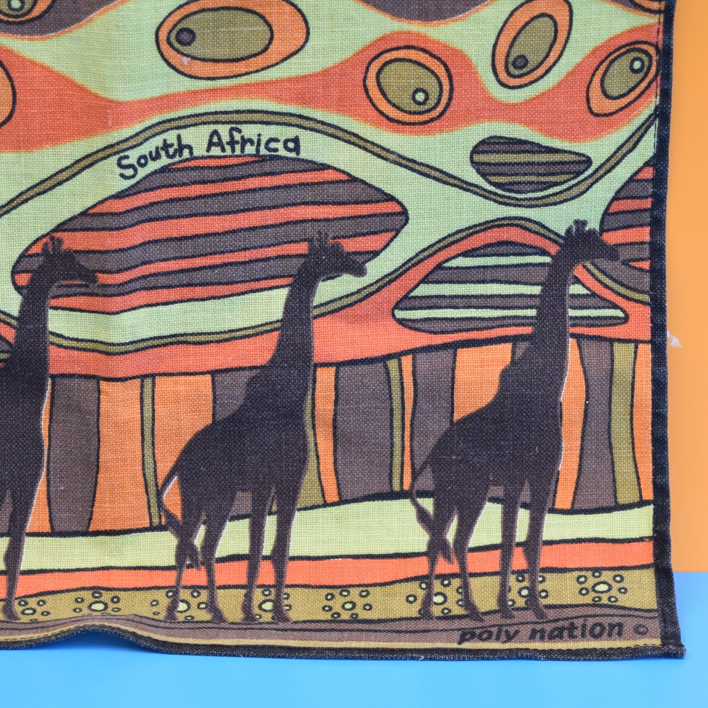 Vintage 1950s Towel / Tea Towel - South African - Giraffes