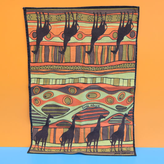Vintage 1950s Towel / Tea Towel - South African - Giraffes