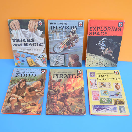 Vintage Ladybird Books - MAgic, TV, Space, Food, Pirates, Stamps