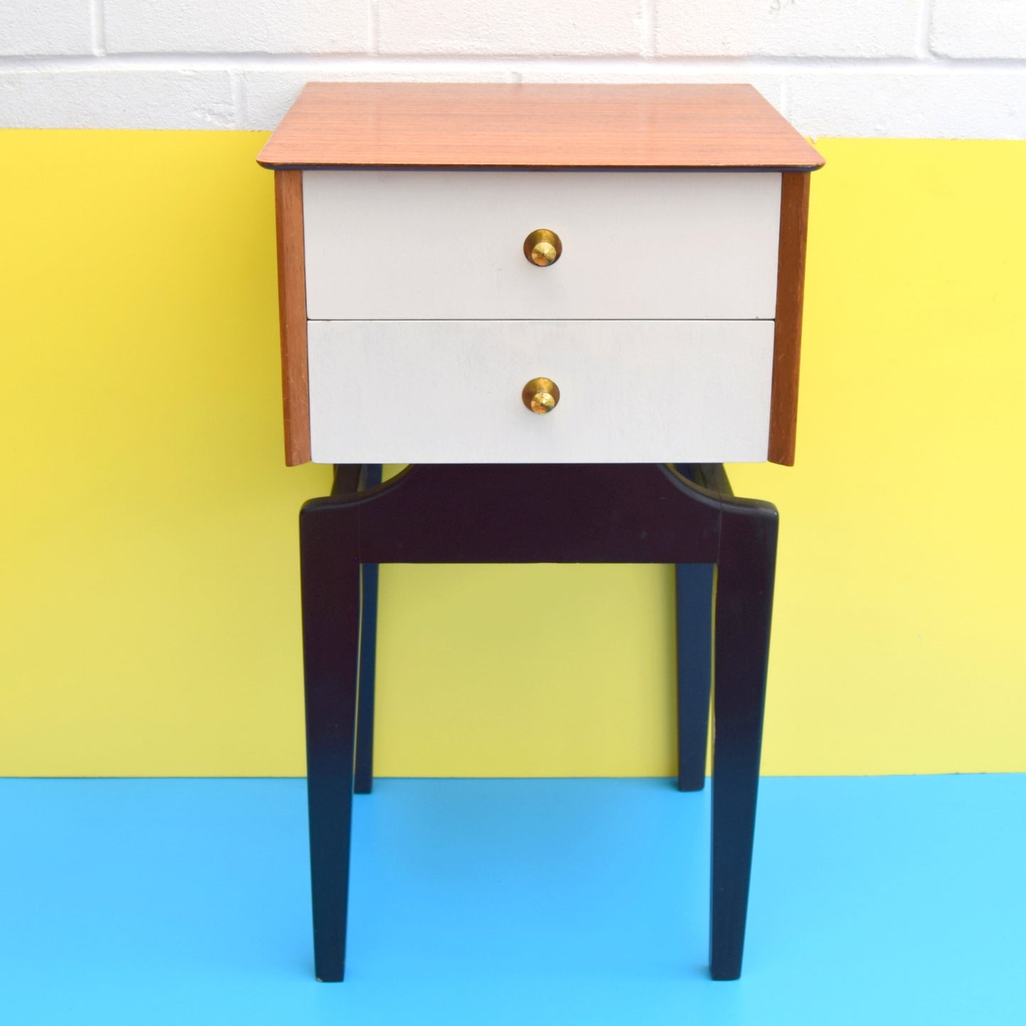 Vintage 1950s Small Cabinet - Bedside / Lamp Table / Hall - Limelight