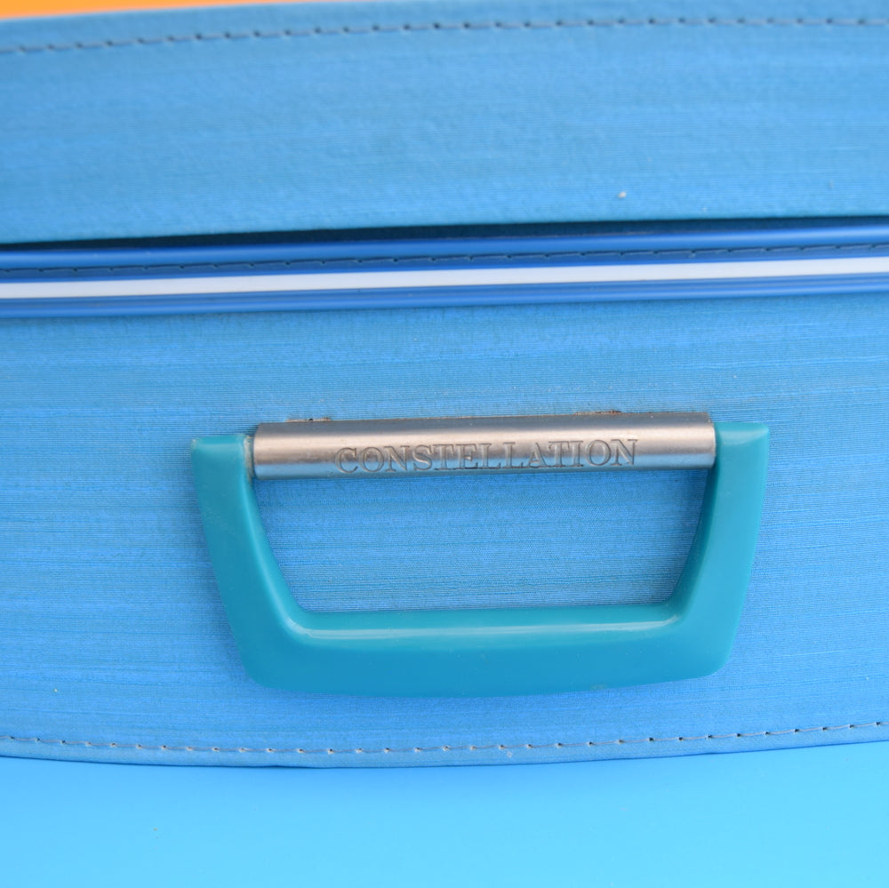 Vintage 1960s Large Suitcase - Turquoise Blue