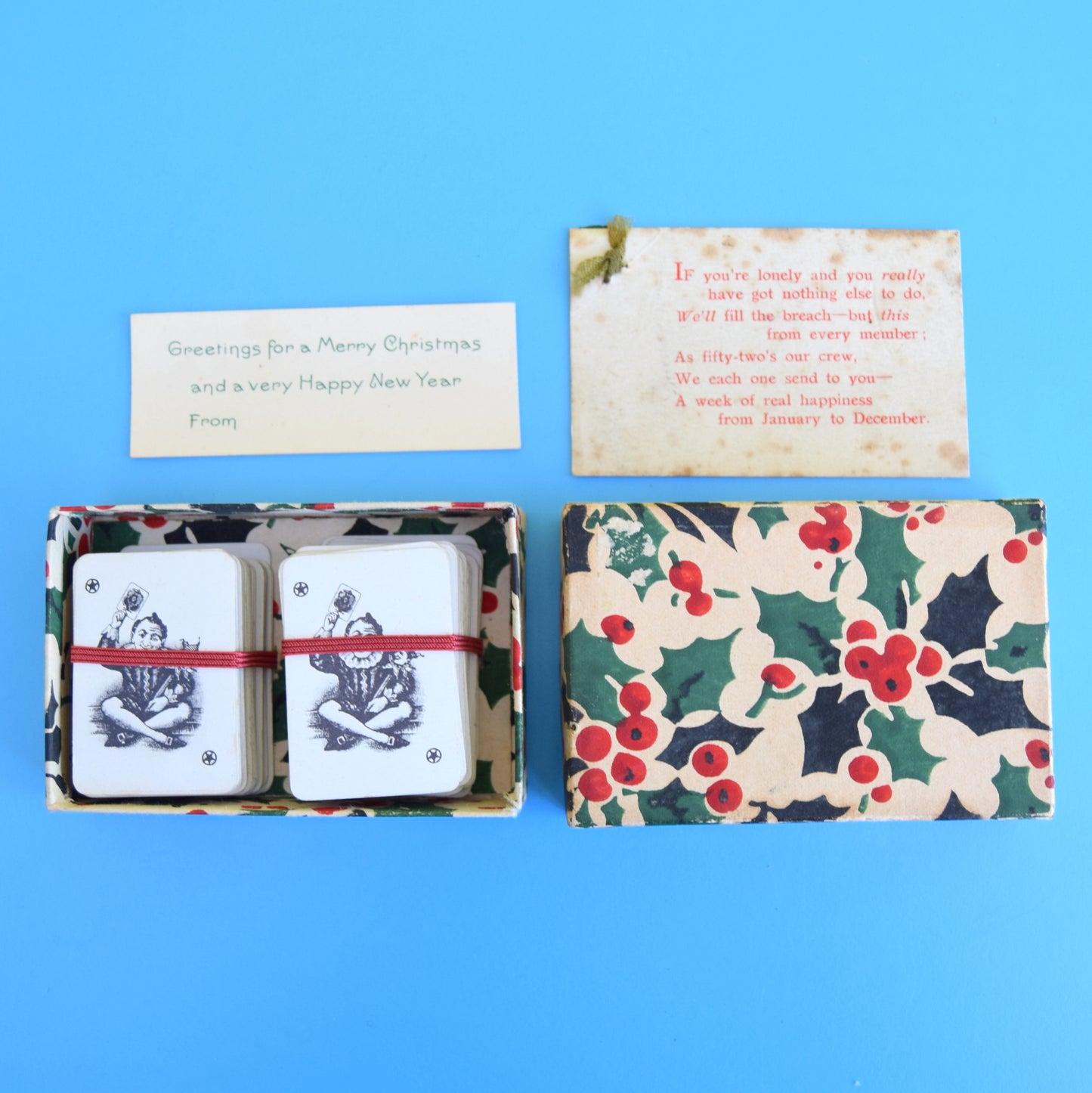 Vintage 1940s Boxed Mini Playing Cards - Wartime?
