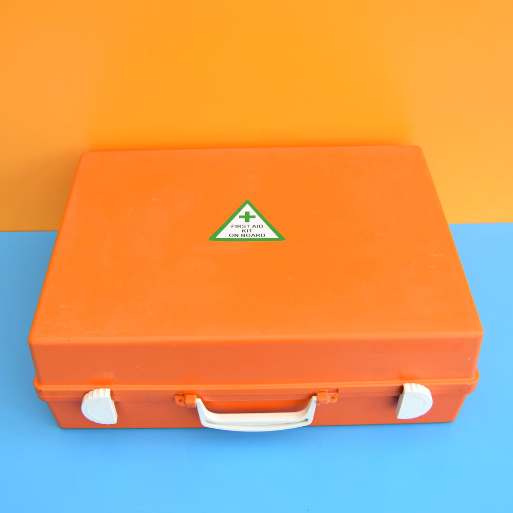 Vintage 1970s First Aid / Storage Case - Orange Hard Plastic