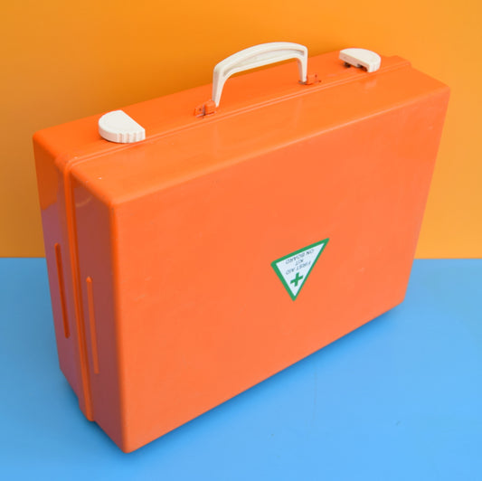 Vintage 1970s First Aid / Storage Case - Orange Hard Plastic