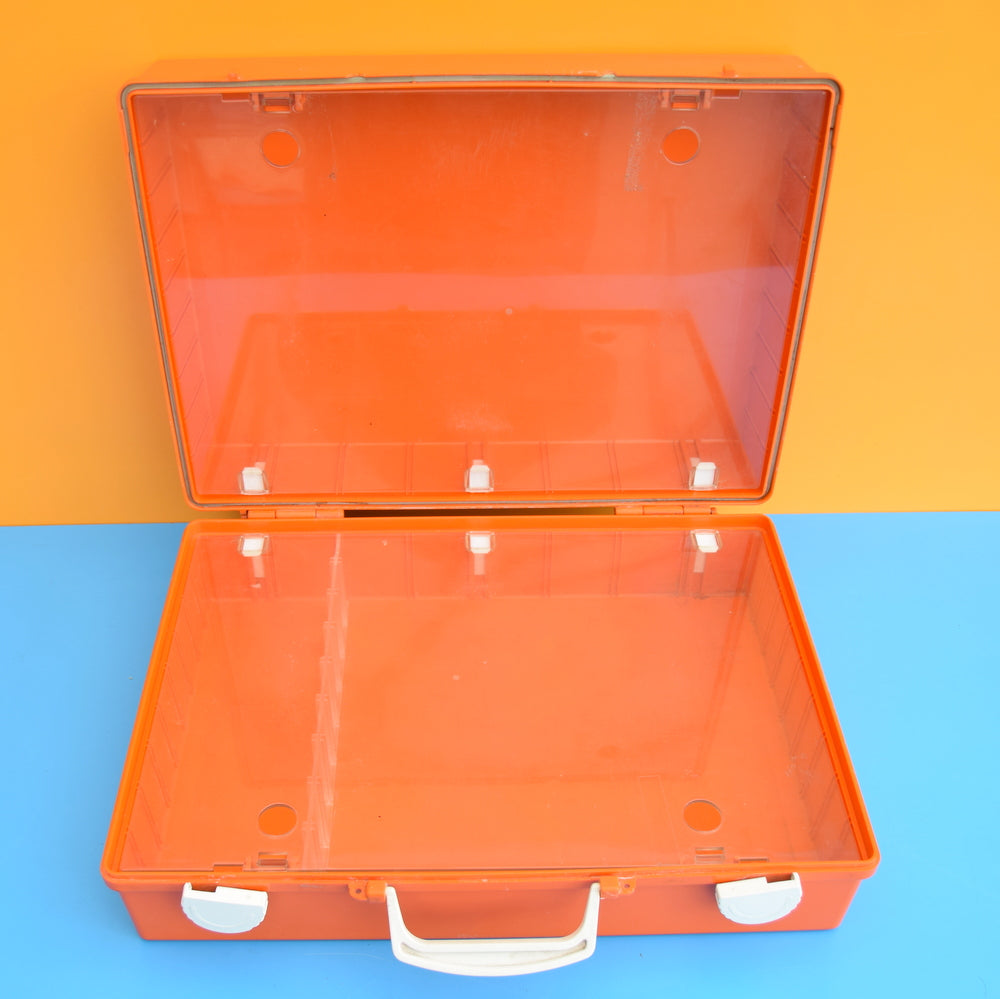 Vintage 1970s First Aid / Storage Case - Orange Hard Plastic