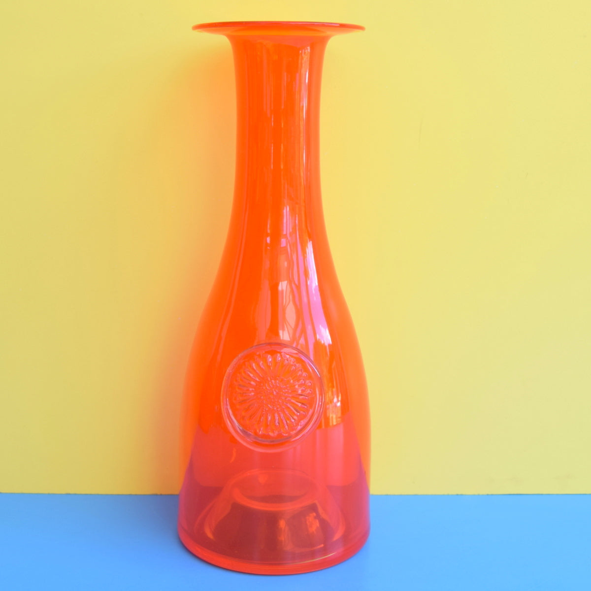 Vintage 1960s Italian Glass Vases - Orange