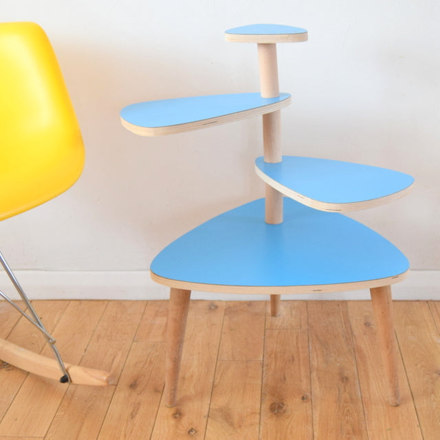 Vintage Formica Tiered Plant Stand / Table - Turquoise