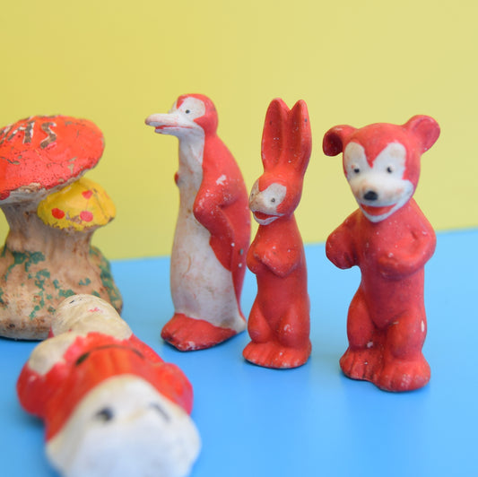 Vintage 1920s Bisque Ceramic Pip, Squeak & Wilfred Cake Decorations