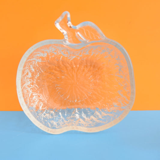 Vintage 1960s Clear Glass Dishes - Apple Shaped x4