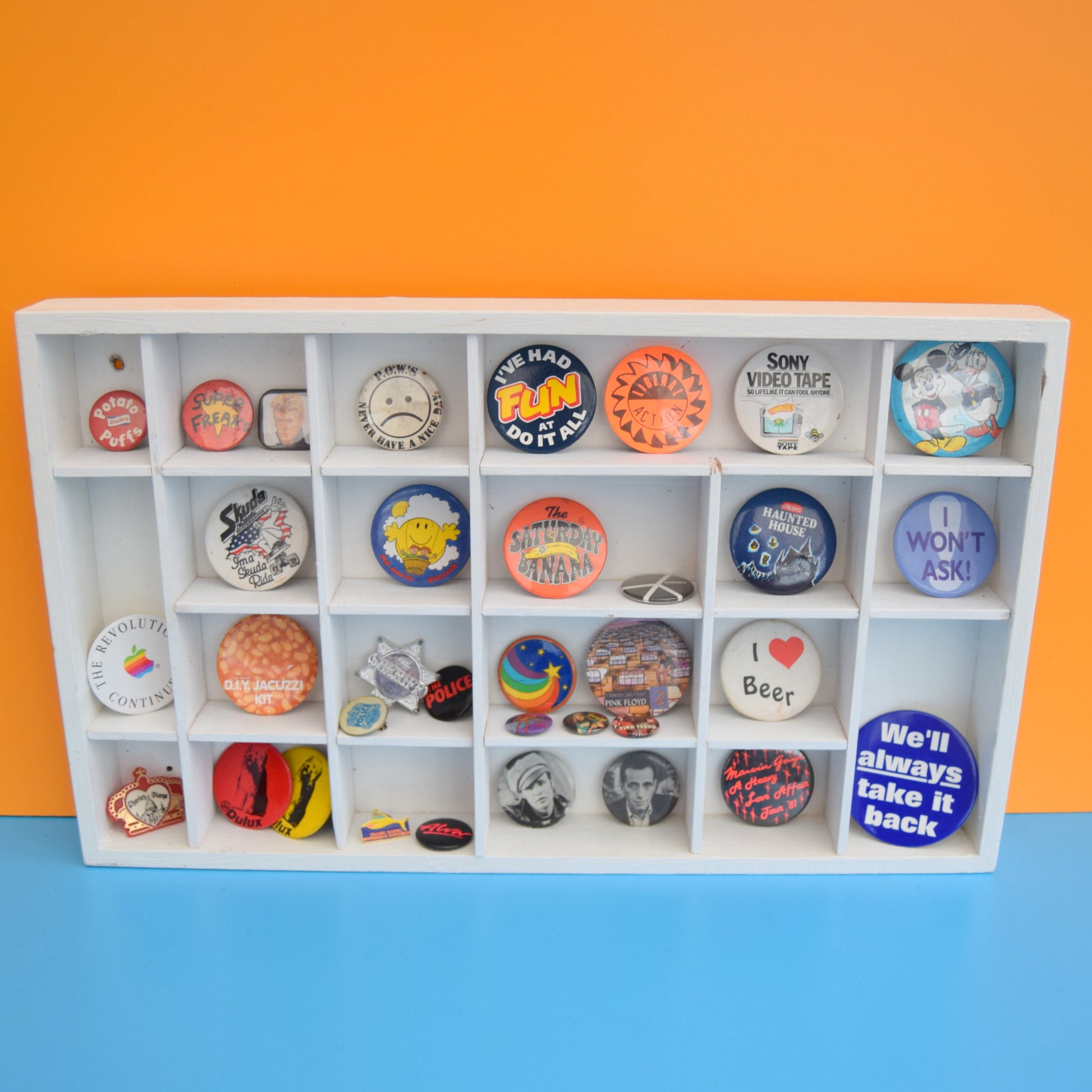 Vintage Badges - Ideal Printers Tray / Shelf Fillers - Miniature Collections by Pineapple Retro