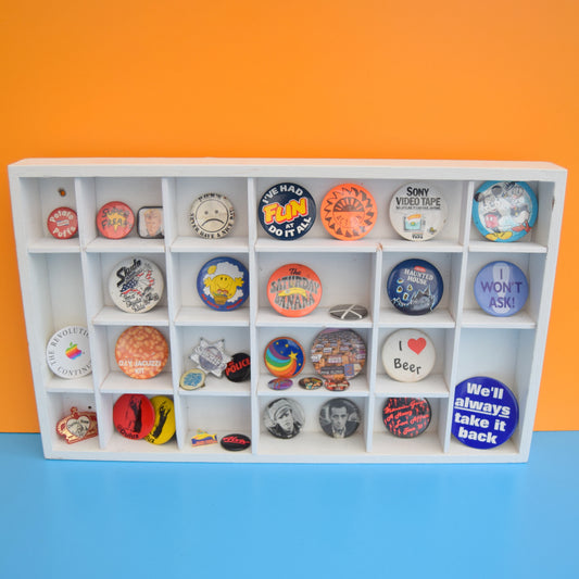 Vintage Badges - Ideal Printers Tray / Shelf Fillers - Miniature Collections by Pineapple Retro