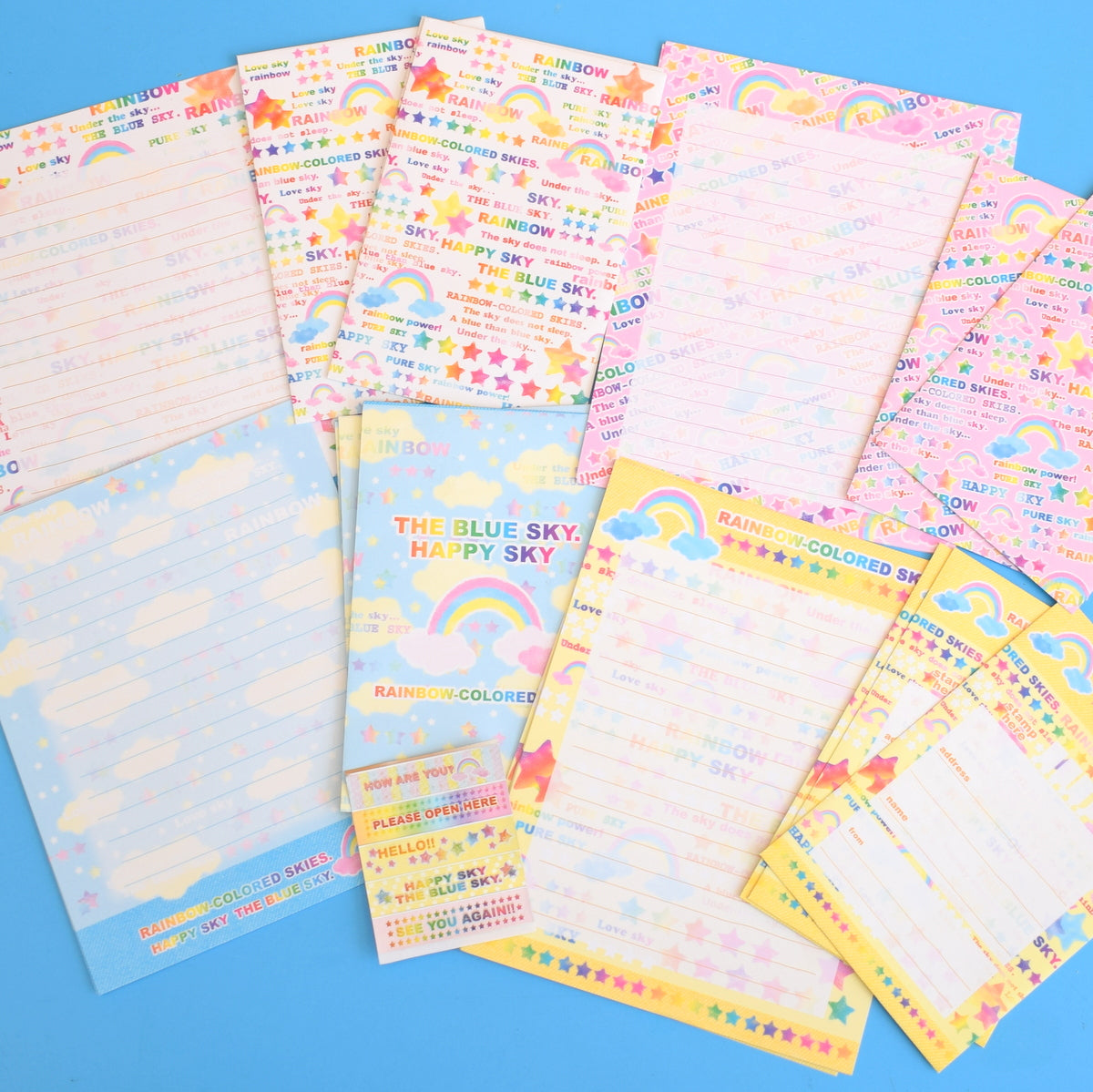 Vintage 1990s Rainbow Writing Set - Paper & Envelopes