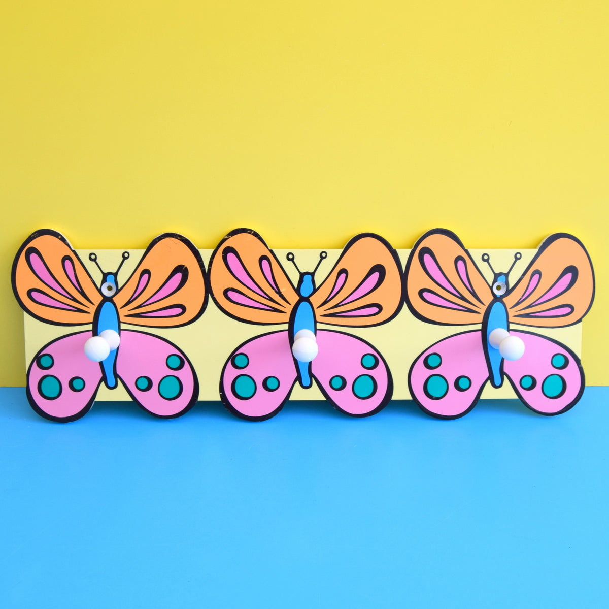 Retro Plastic Butterfly Hooks - Peter Max Style