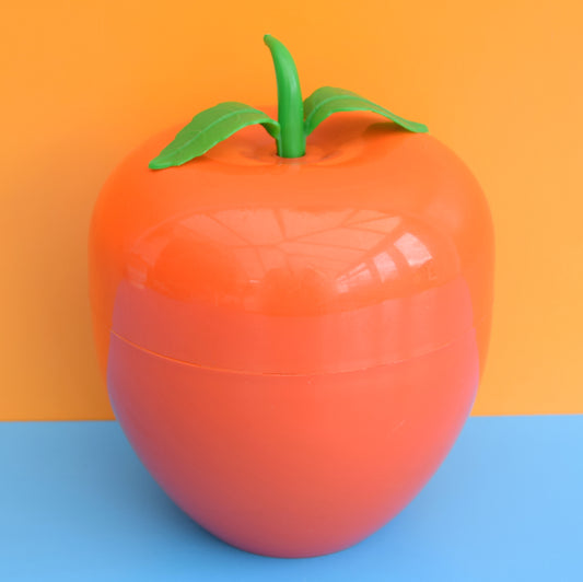 Vintage 1970s Plastic Apple / Tomato Ice Bucket - Orange .