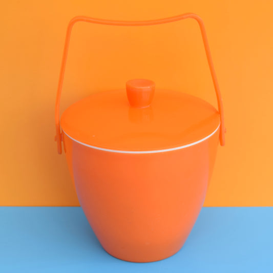 Vintage 1970s Simple Plastic Ice Bucket - Orange