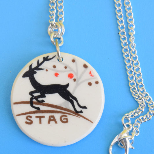 Vintage 1950s Alfred Meakin Shard Necklace / Ring - Stag