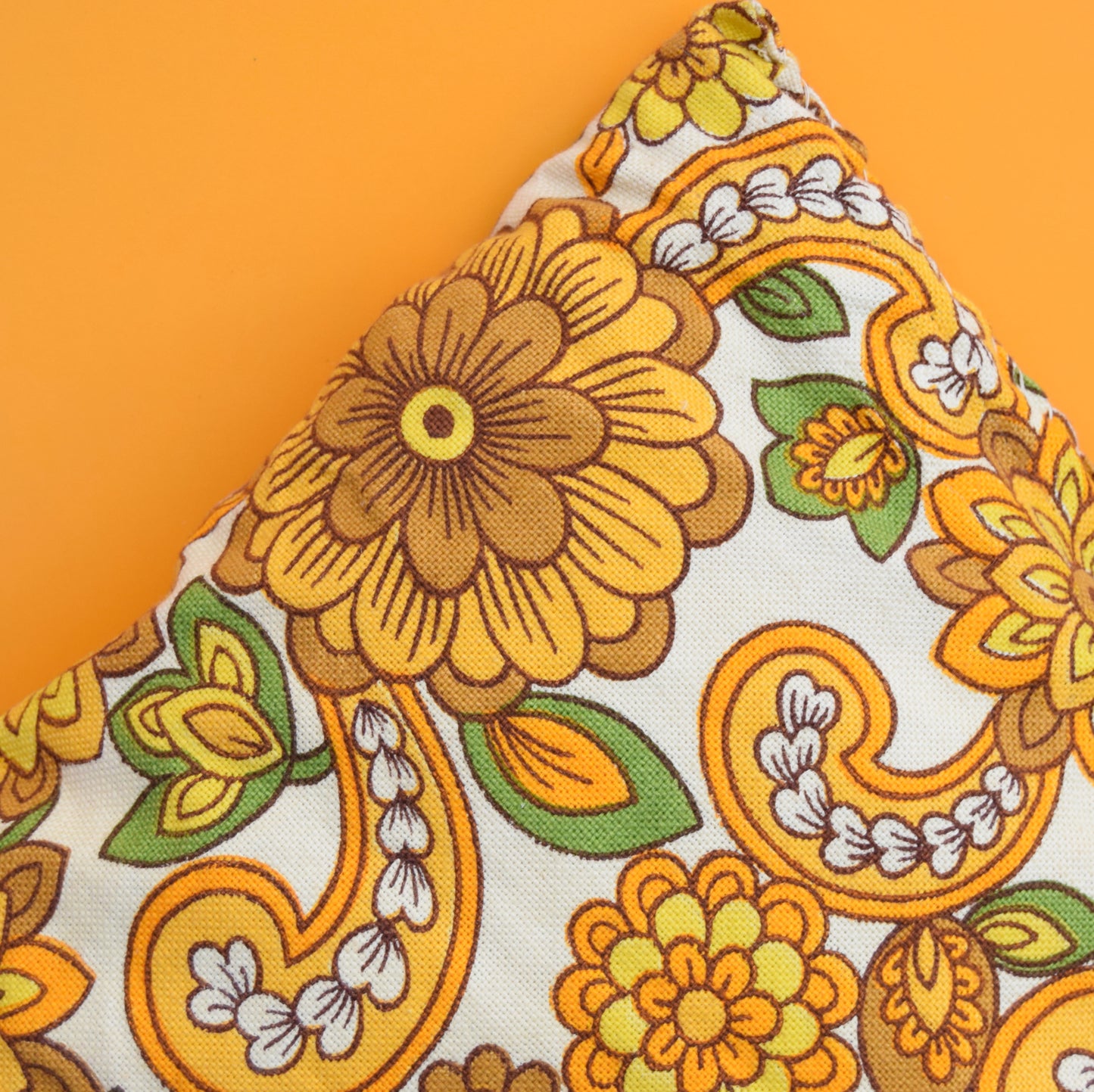 Vintage 1960s Cushions & Pads - Flower Power - Orange & Mustard