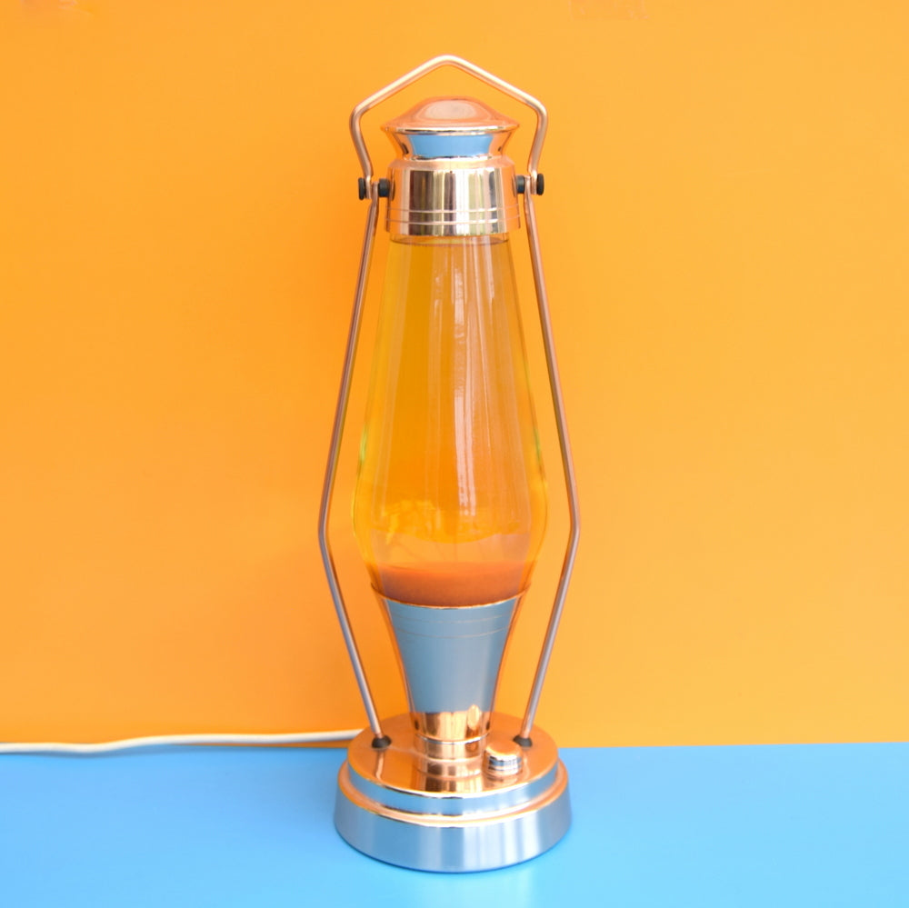 Vintage 1960s Crestworth Copper Astro Lantern Lava Lamp - Orange