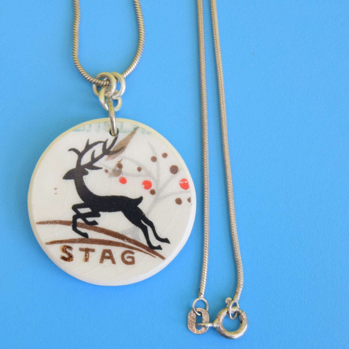 Vintage 1950s Alfred Meakin Shard Necklace / Ring - Stag