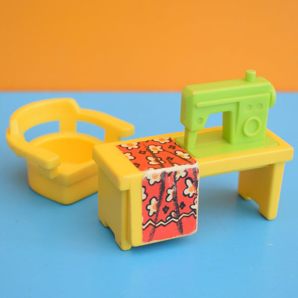 Vintage 1970s Fisher Price Sewing Machine & Chair Pineapple Retro