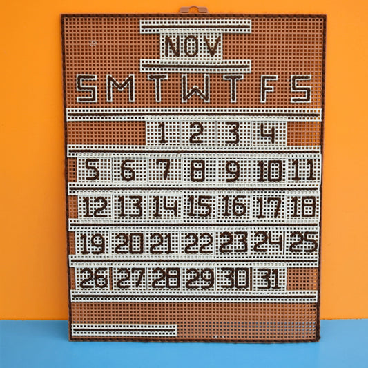 Vintage 1970s Needlepoint Perpetual Calendar