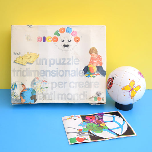 Vintage 1970s Dicotondo Italian 3D Jigsaw Puzzle Ball - Boxed