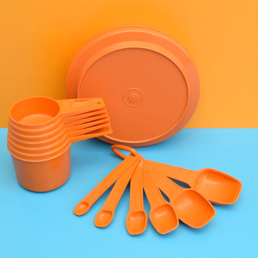 Vintage 1970s Plastic Tupperware Bits  - Medium Orange