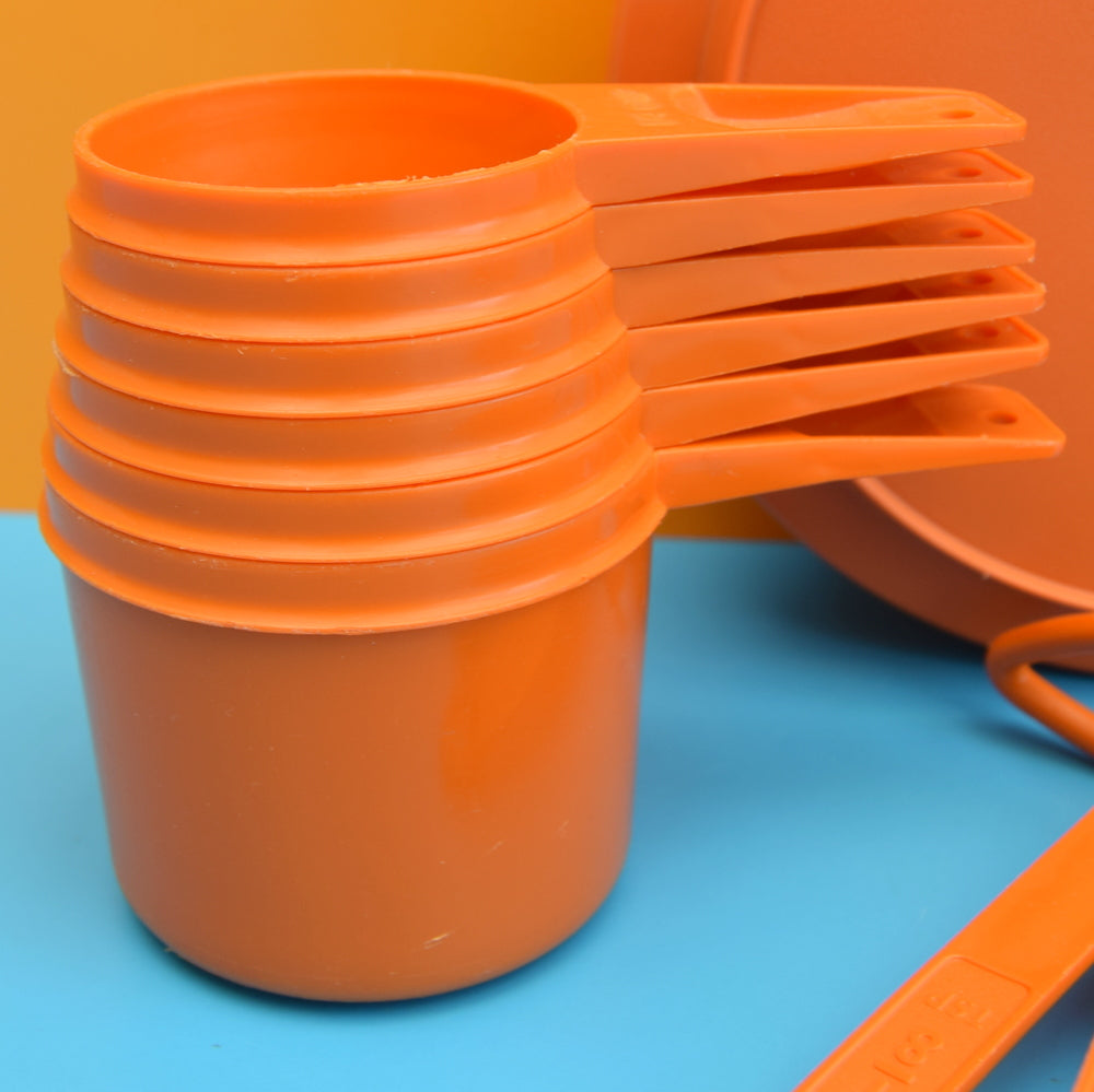Vintage 1970s Plastic Tupperware Bits  - Medium Orange