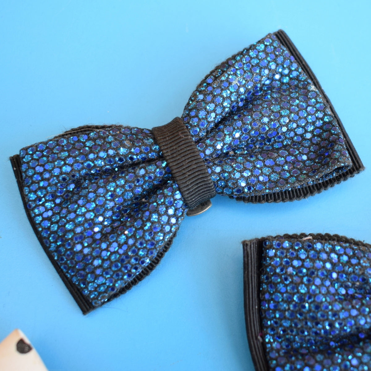 Vintage 1980s Bow Shoe Clips - Leather Spots or Glittery by Vintage
