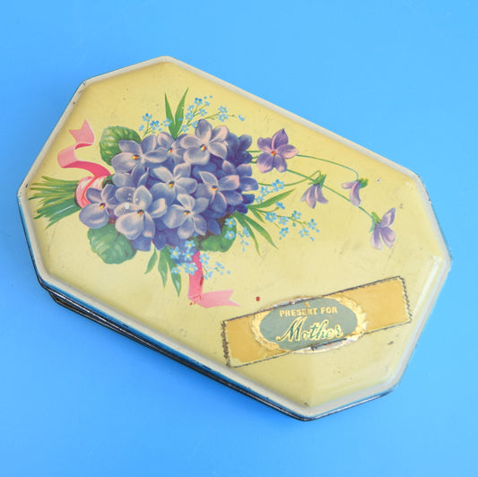 Vintage 1950s Bluebird Toffee Tin - Mothers Day Violets