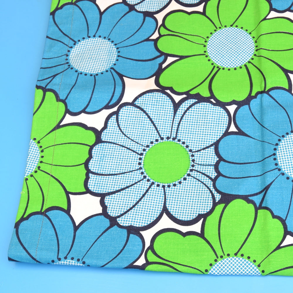Vintage 1960s Replacement Sunlounger Cover - Blue Flower Power