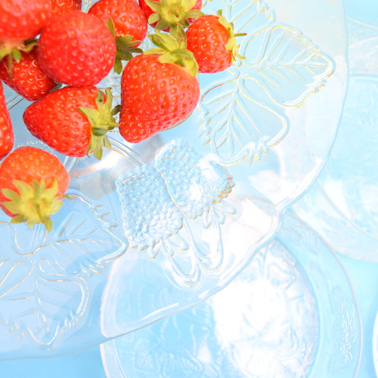 Vintage 1970s Iittala Finland - Marja - Glass Strawberry Set - Boxed