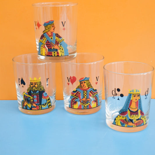 Vintage 1970s Glasses- Playing Card Suits