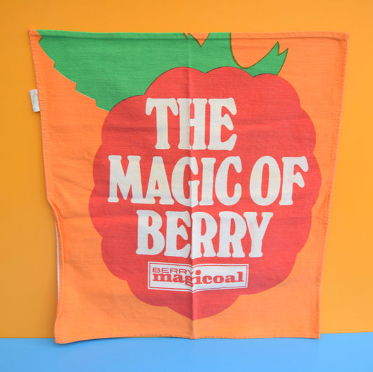 Vintage 1970s Berry Magicoal Tea Towel - Fruity
