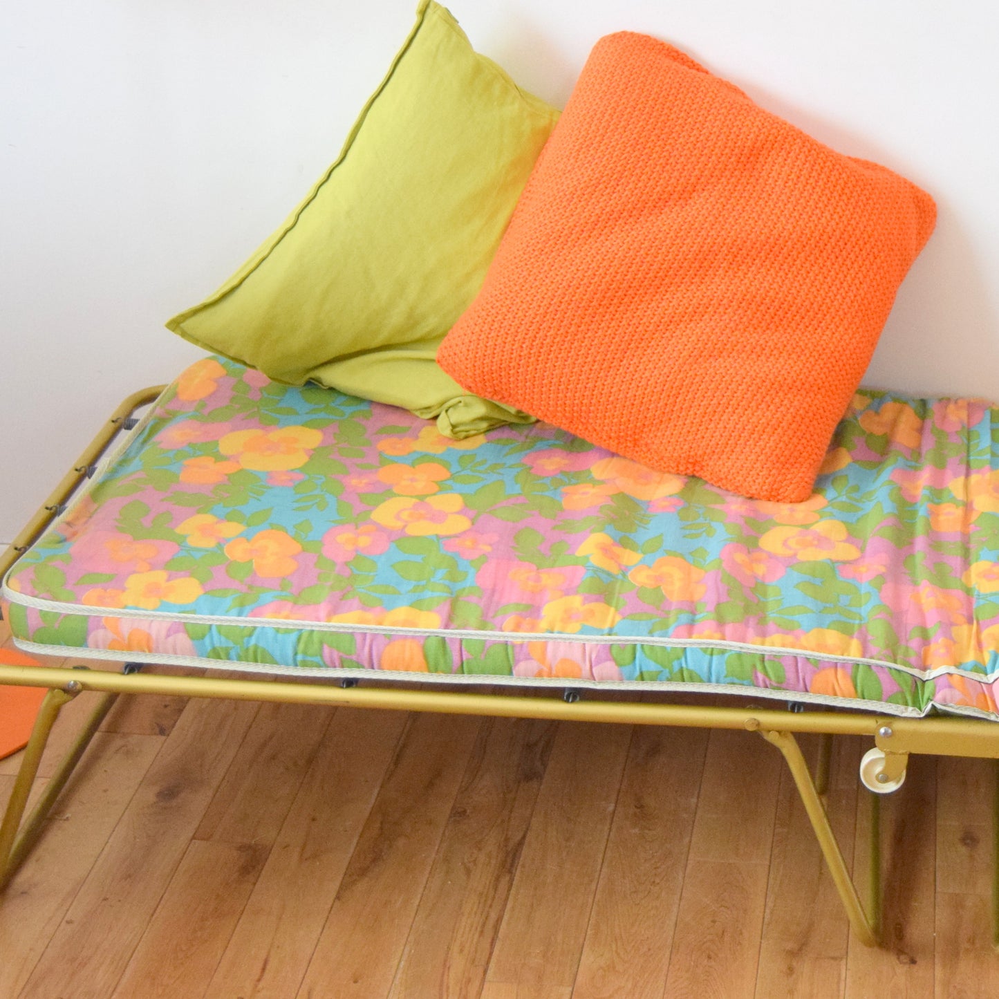 Vintage 1970s Padded Long Cushion / Mattress / Single Bed