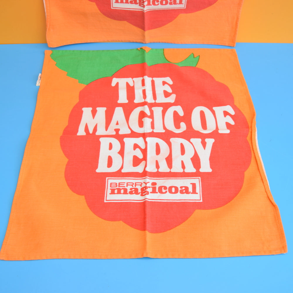 Vintage 1970s Berry Magicoal Tea Towel - Fruity