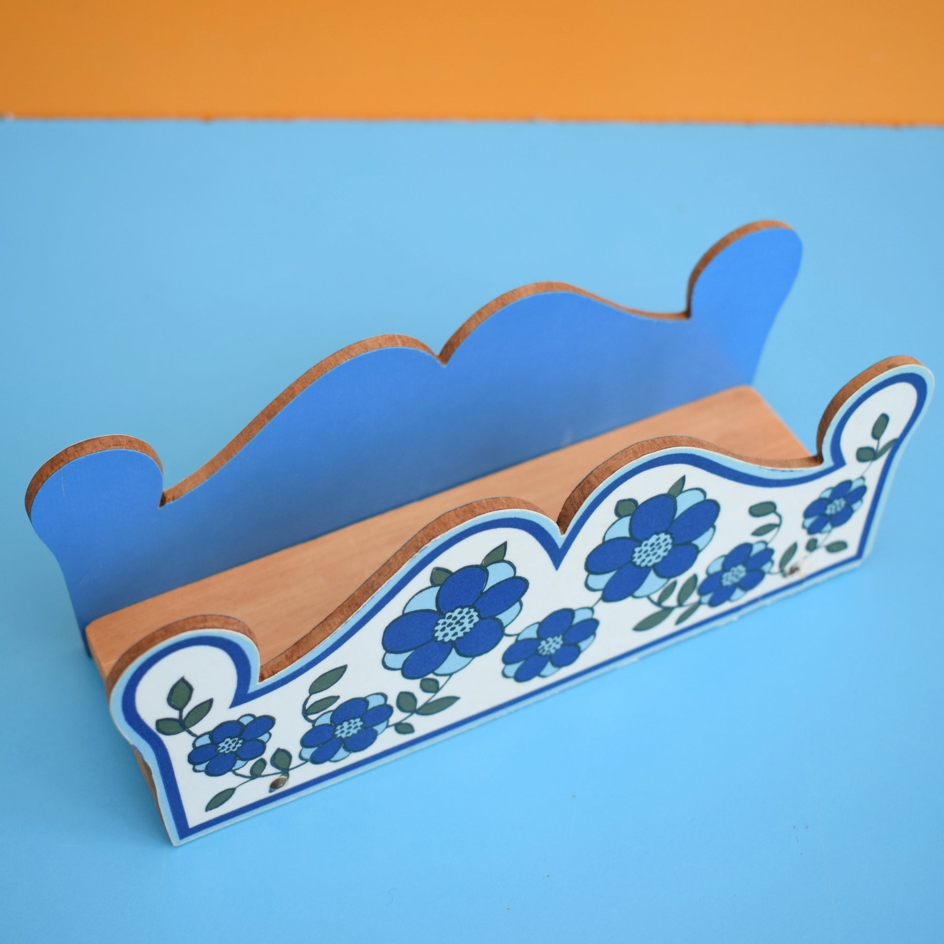 Vintage 1960s Taunton Vale Holder-Flowers- Blue by Vintage