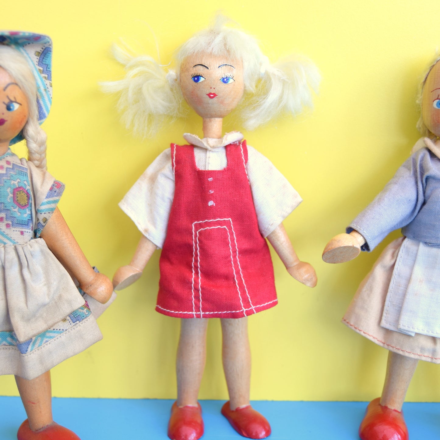 Vintage 1950s Wooden Polish Peg Dollies - Choice