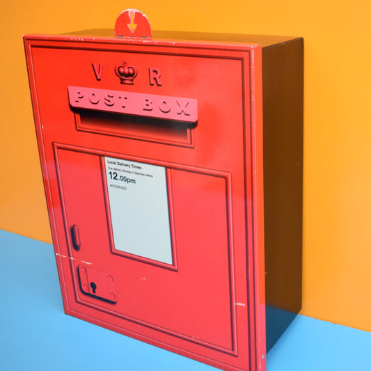 Vintage 1990s Metal Wall Postbox - Red by Pineapple Retro