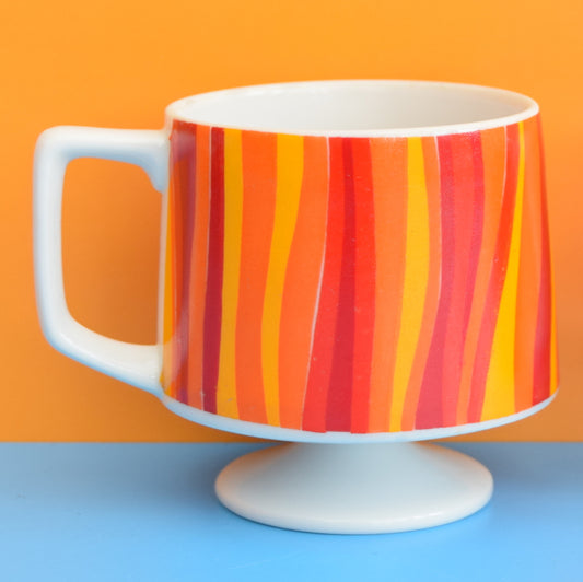 Vintage 1960s Japanese Striped Mugs x2
