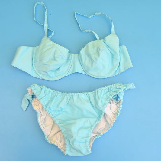 Vintage 1960s Bikini - Turquoise Blue - Uk 12-14 - Unused