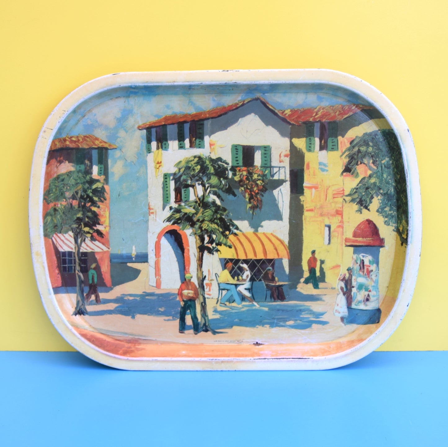 Vintage 1950s French Scene Tin Tray - Worcester Ware